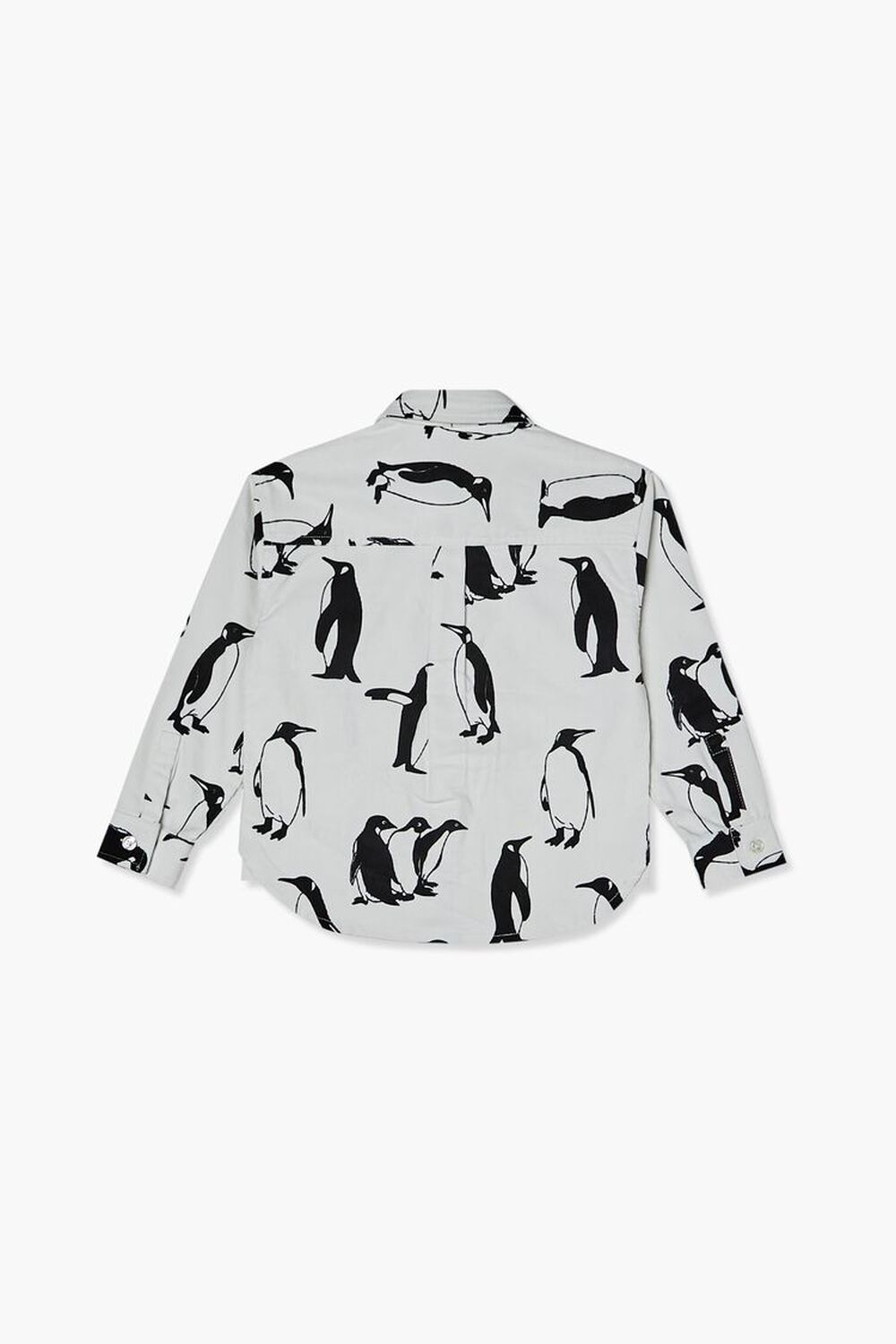 CREAM/BLACK Kids Penguin Print Shirt (Girls + Boys), image 2