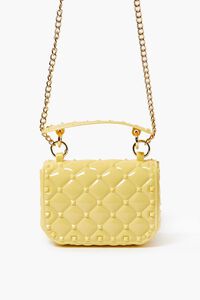 YELLOW Quilted Vinyl Chain Crossbody Bag, image 3