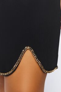 BLACK/GOLD Plus Size Chain-Trim Mini Skirt, image 6