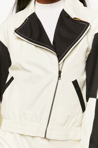 IVORY/BLACK Colorblock Zip-Up Jacket, image 6