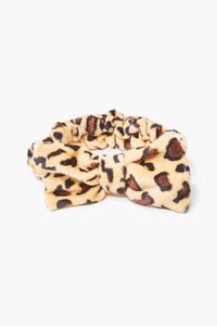 BROWN/BLACK Leopard Print Bow Headwrap, image 2