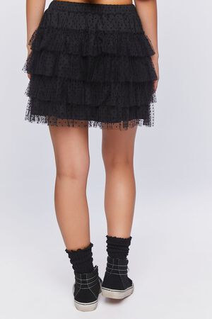 Y2K Forever 21 Twist Ruffle Tiered Layered Mini Skirt - Size M Geometric  Black