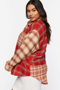 RED/MULTI Plus Size Reworked Plaid Shirt, image 2