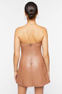 CAROB Faux Leather Strapless Mini Dress, image 3