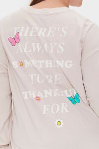 TAUPE/MULTI Plus Size Butterfly Graphic Tunic, image 6