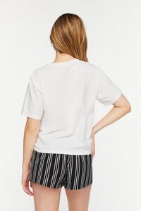 WHITE/BLACK Graphic Tee & Shorts Pajama Set, image 3