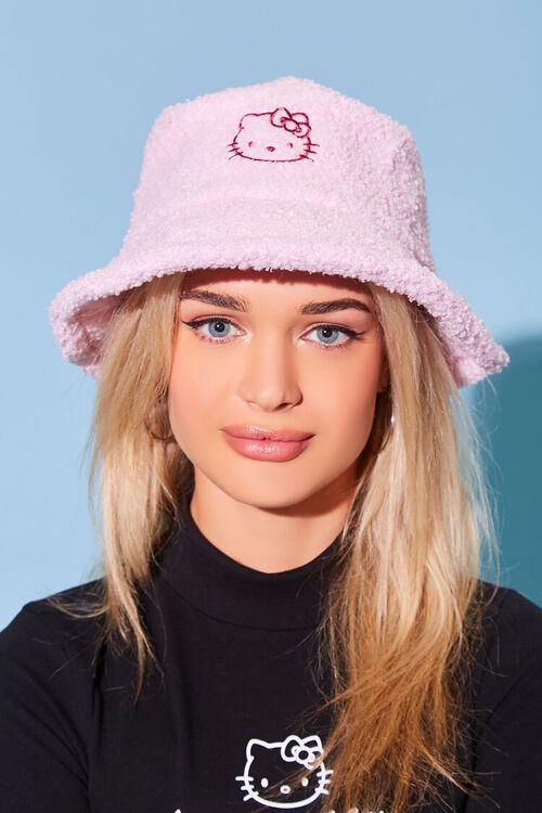 PINK Embroidered Hello Kitty Bucket Hat, image 1