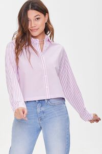 IVORY/PINK Multistriped Button-Up Shirt, image 1