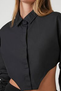 BLACK Cropped Curved-Hem Shirt, image 5