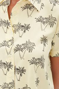 LIGHT YELLOW/BLACK Palm Tree Print Shirt, image 5
