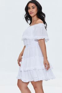 WHITE Plus Size Clip Dot Ruffled Dress, image 2