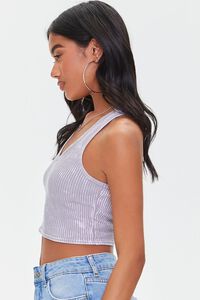 SILVER Waffle Knit Cropped Tank Top, image 2