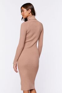 TAUPE Ribbed Sweater-Knit Midi Dress, image 4