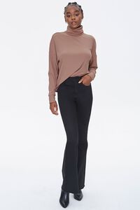 TAUPE Ribbed Turtleneck Top, image 4