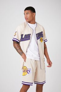 TAUPE/MULTI Los Angeles Lakers Basketball Shorts, image 7