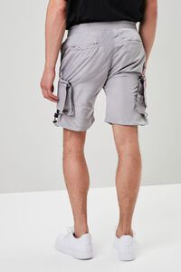 GREY Belted Release-Buckle Utility Shorts, image 4