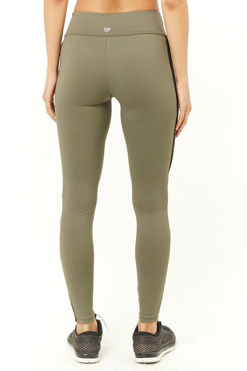 OLIVE/BLACK Active Contrast Piping & Trim Leggings, image 4