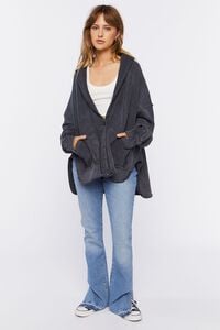 WASHED BLACK French Terry High-Low Jacket, image 4