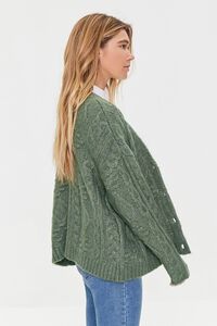 GREEN Cable Knit Cardigan Sweater, image 2