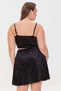 BLACK Plus Size Velvet Cami & Skirt Set, image 3