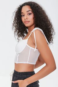 IVORY Mesh Bustier Cropped Cami, image 3