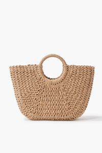 NATURAL Straw Structured Tote Bag, image 5