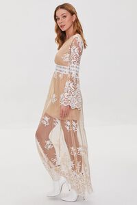 WHITE/NUDE Crochet Lace Maxi Dress, image 2