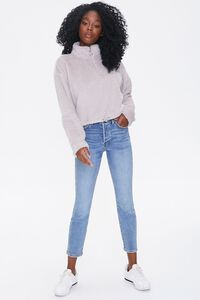 TAUPE Plush Half-Zip Pullover, image 4