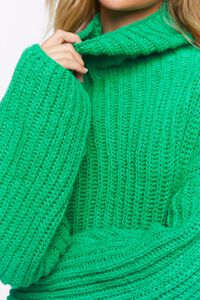 GREEN Chunky Knit Sweater Dress, image 5