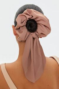 BROWN Bow Oversized Scrunchie, image 3