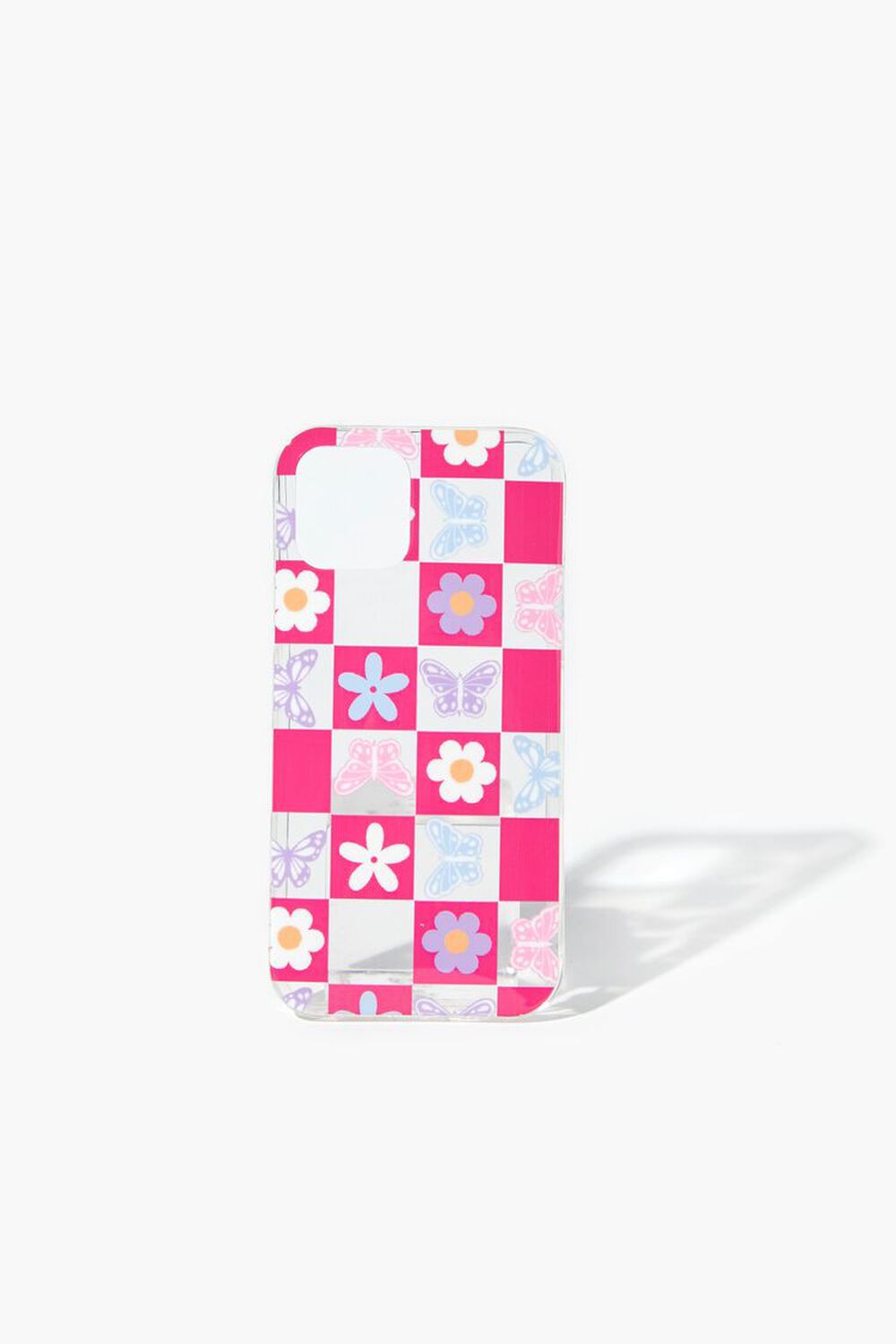 PINK/MULTI Floral Checkered Case for iPhone 12, image 1