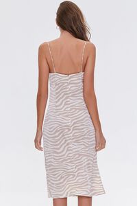 TAUPE/CREAM Zebra Print Cowl Dress, image 3