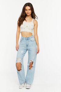 Floral Beaded Cropped Tank Top, image 4