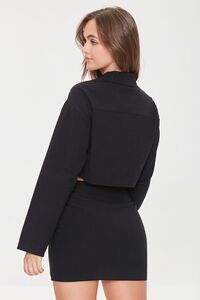 BLACK Cropped Shirt & Mini Skirt Set, image 3