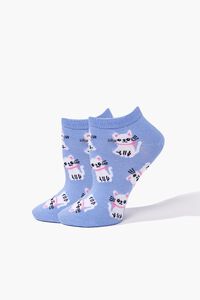 Cat Print Ankle Socks, image 1