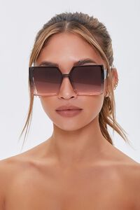 GREY/PEACH  Oversized Square Sunglasses, image 2