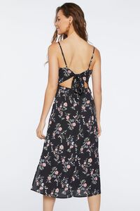 BLACK/MULTI Floral Print Midi Dress, image 3
