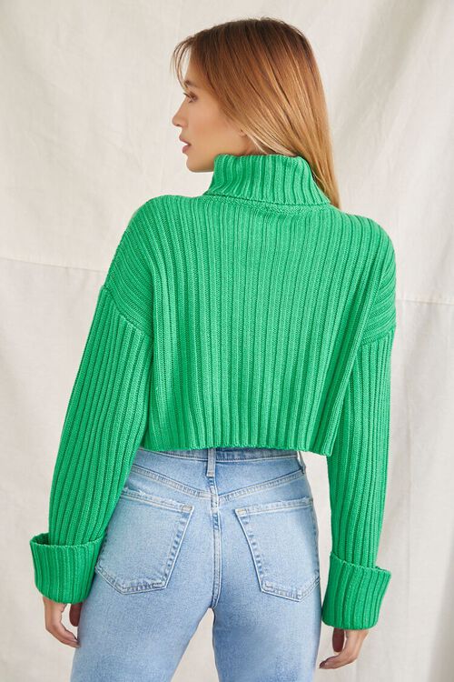 GREEN Turtleneck Cropped Sweater, image 4