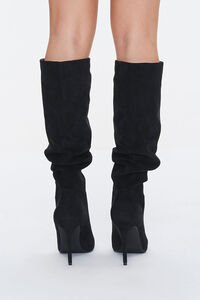 BLACK Slouchy Stiletto Knee-High Boots, image 3