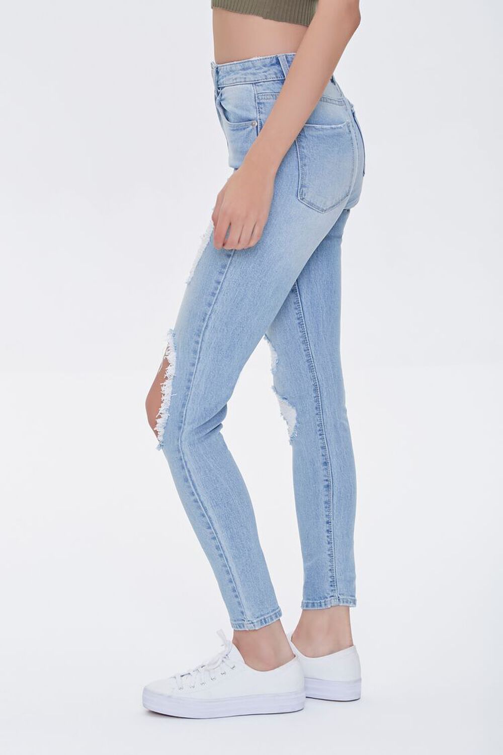 LIGHT DENIM Recycled Cotton 12% High-Rise Skinny Jeans, image 2