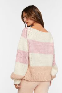 BLUSH/MULTI Chunky Striped Sweater, image 3
