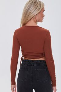 RUST Ruched Drawstring Crop Top, image 3