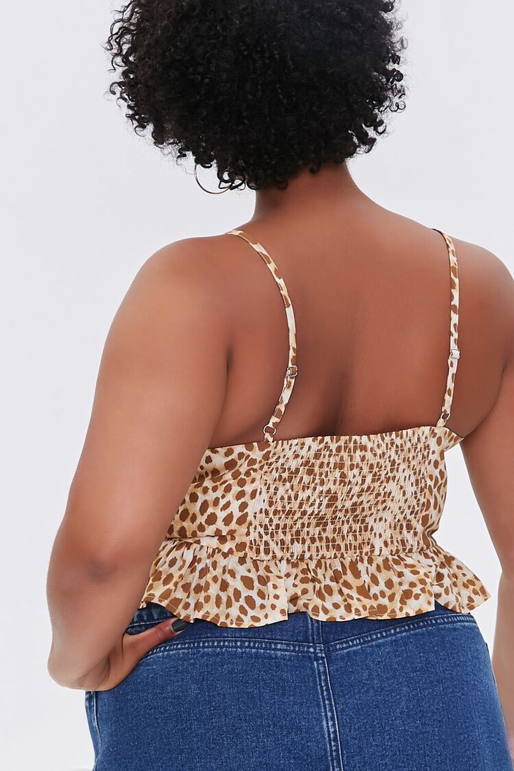BROWN/IVORY Plus Size Leopard Print Cami, image 3