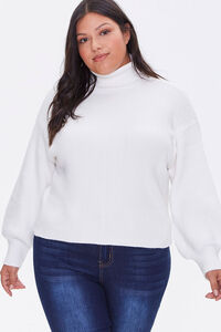 IVORY Plus Size Turtleneck Sweater, image 5