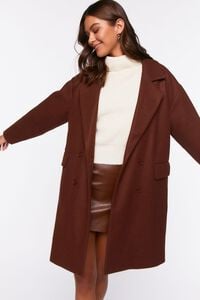 BROWN Double-Breasted Duster Coat, image 1