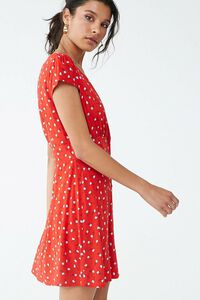 RED/BLUE Floral Print Button-Down Dress, image 2