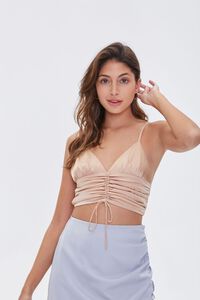 CHAMPAGNE Satin Cropped Cami, image 1