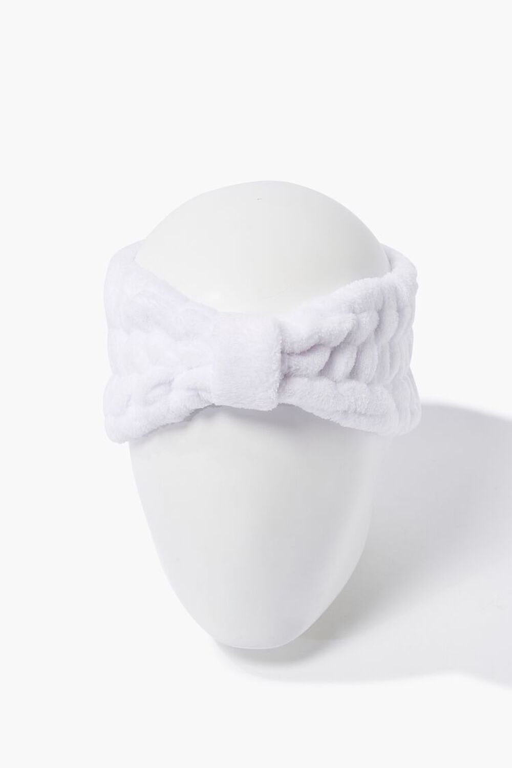 WHITE Plush Bow Headwrap, image 1