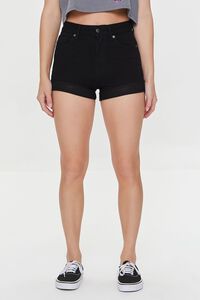 BLACK Curvy High-Rise Denim Shorts, image 2