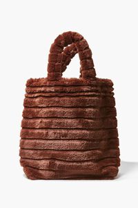 BROWN Quilted Plush Tote Bag, image 1